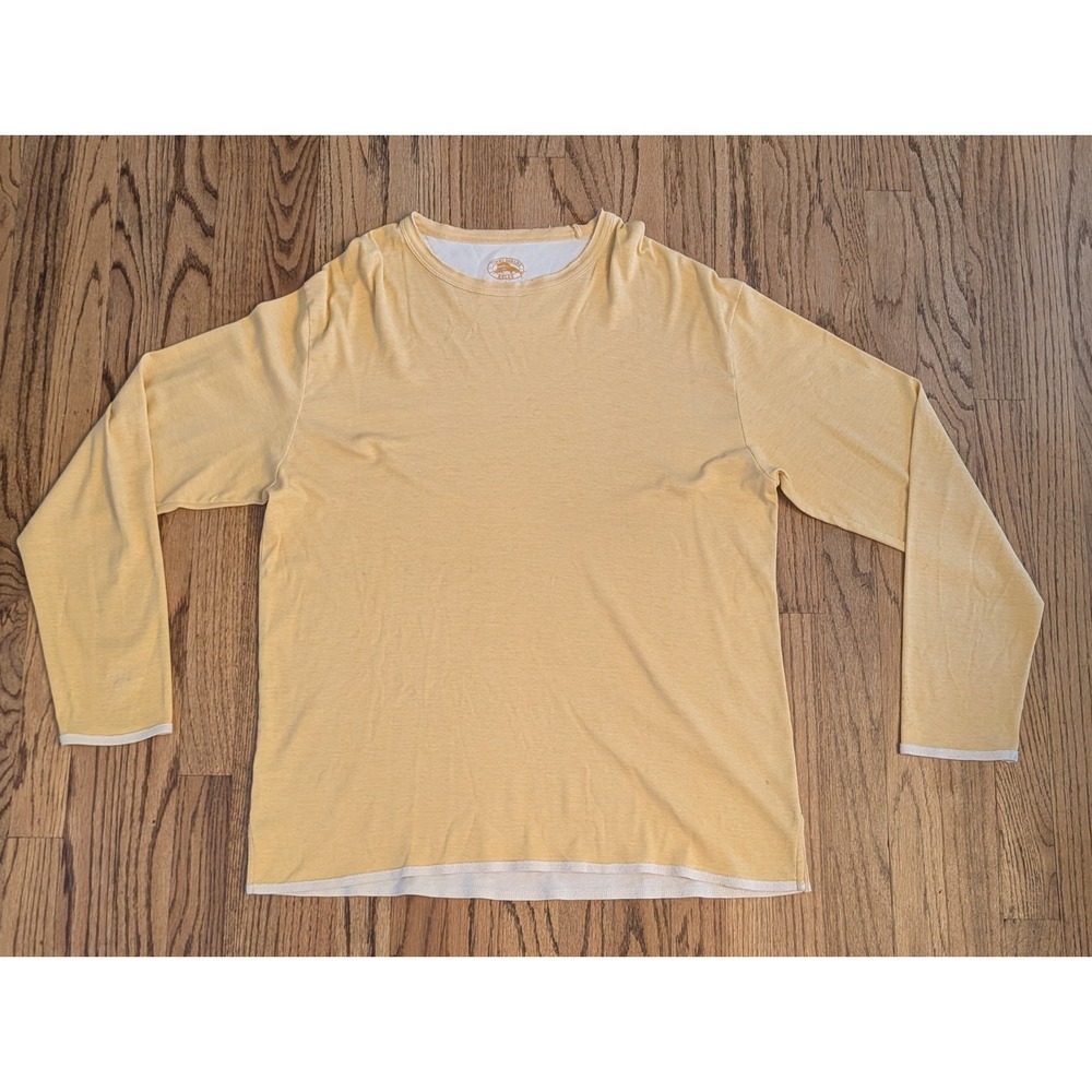 Tommy Bahama Men's L Yellow Long Sleeve 100% Pima Cotton Shirt Relax Beach *READ